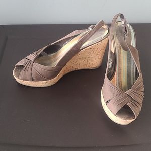 Red and brown Wedge Sandals